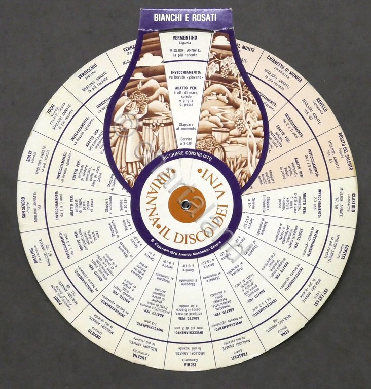 Regolo Calcolatore - Arianna il Disco dei Vini - 1970