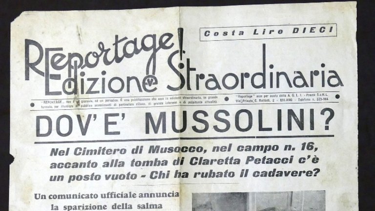 Reportage! - Edizione Straordinaria - Dov'è Mussolini? - aprile 1946 | Immagine Gallery 1