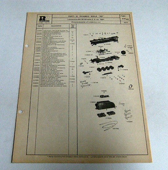 Ricambi Rivarossi scala HO - Locomotive BR 39149 della D. …