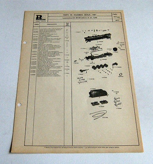 Ricambi Rivarossi scala HO - Locomotive BR 39149 della D. …