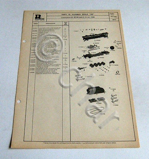 Ricambi Rivarossi scala HO - Locomotive BR 39149 della D. …