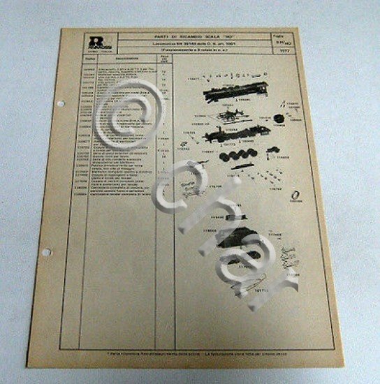 Ricambi Rivarossi scala HO - Locomotive BR 39149 della D. …