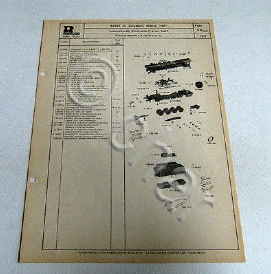 Ricambi Rivarossi scala HO - Locomotive BR 39149 della D. …