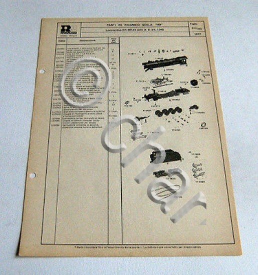 Ricambi Rivarossi scala HO - Locomotive BR 39149 della D. …