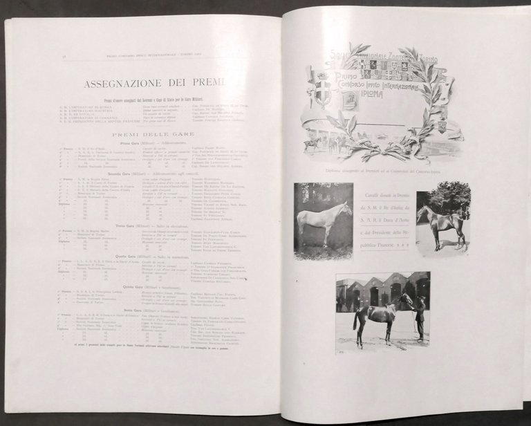 Ricordo del 1° Concorso ippico internazionale in Torino - Giugno …