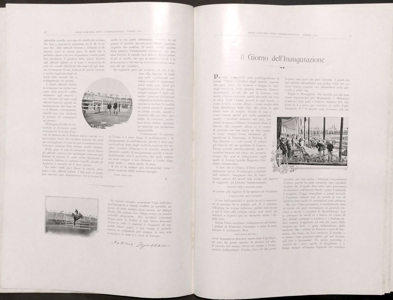 Ricordo del 1° Concorso ippico internazionale in Torino - Giugno …