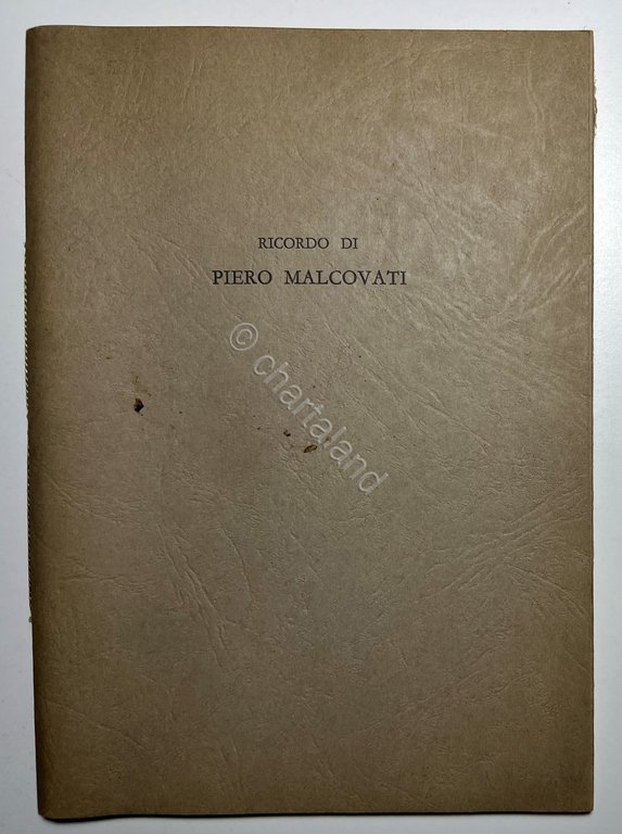 Ricordo di Piero Malcovati - ed. 1967