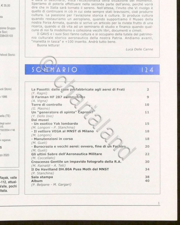 Rivista - Ali Antiche N. 124 - 2020 - Storia …