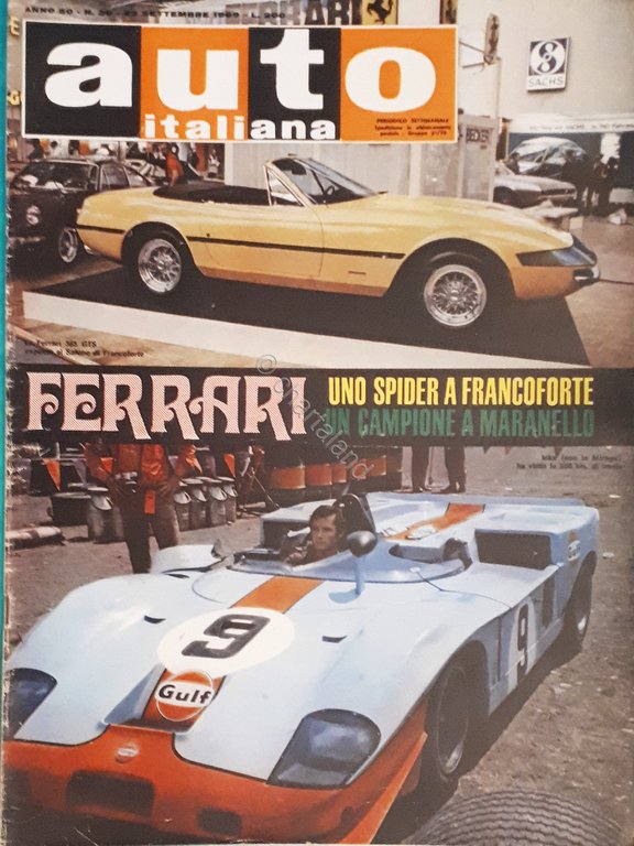 Rivista - Auto Italiana - La Ferrari 365 GTS  N. 39 - 1969