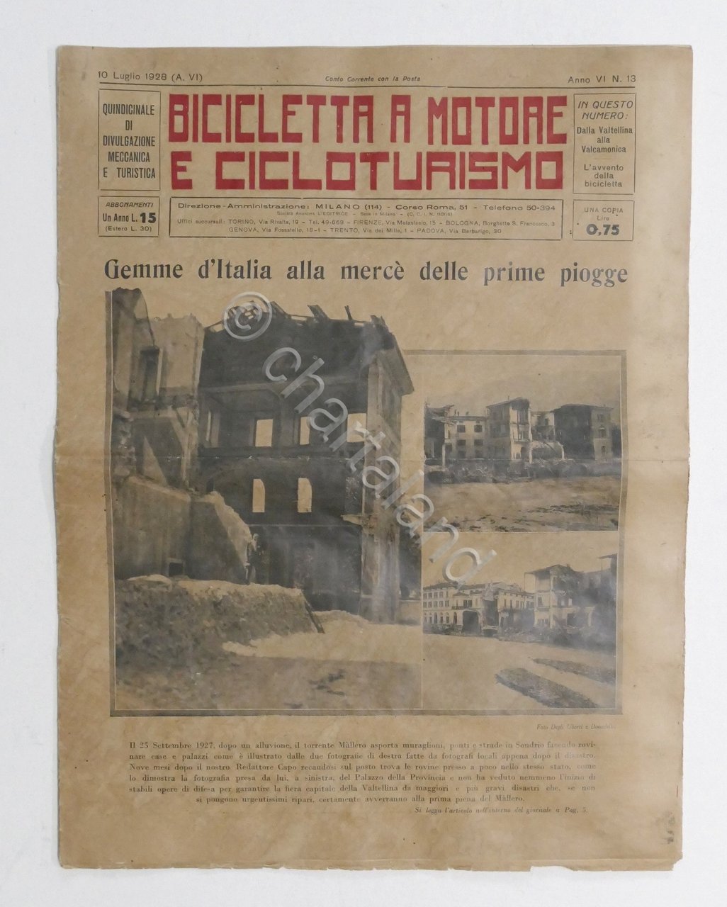 Rivista - Bicicletta a motore e cicloturismo - Anno VI … | Immagine principale
