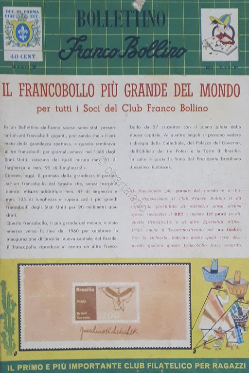 Rivista - Bollettino Franco Bollino - n. 50 - 1962 Logo Jacovitti
