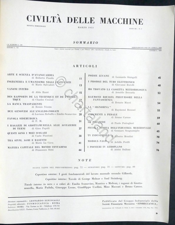 Rivista - Civiltà delle Macchine - Anno III - N. …