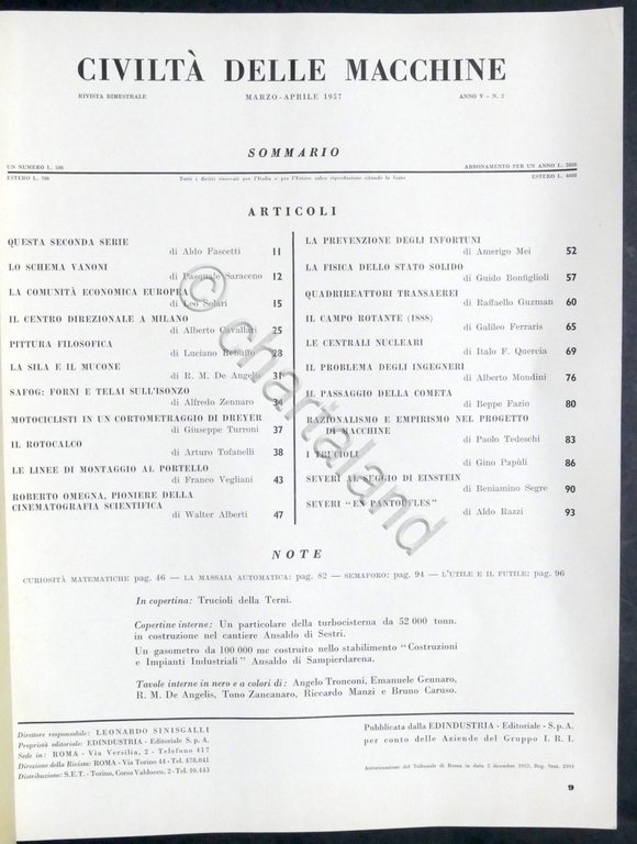 Rivista - Civiltà delle Macchine - Anno V - N. …