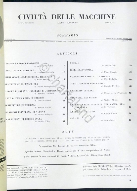 Rivista - Civiltà delle Macchine - Anno V - N. …