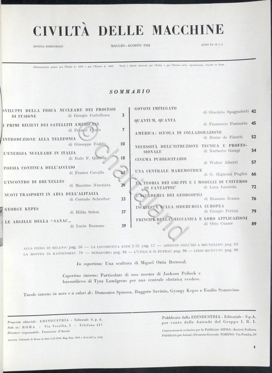 Rivista - Civiltà delle Macchine - Anno VI - N. …