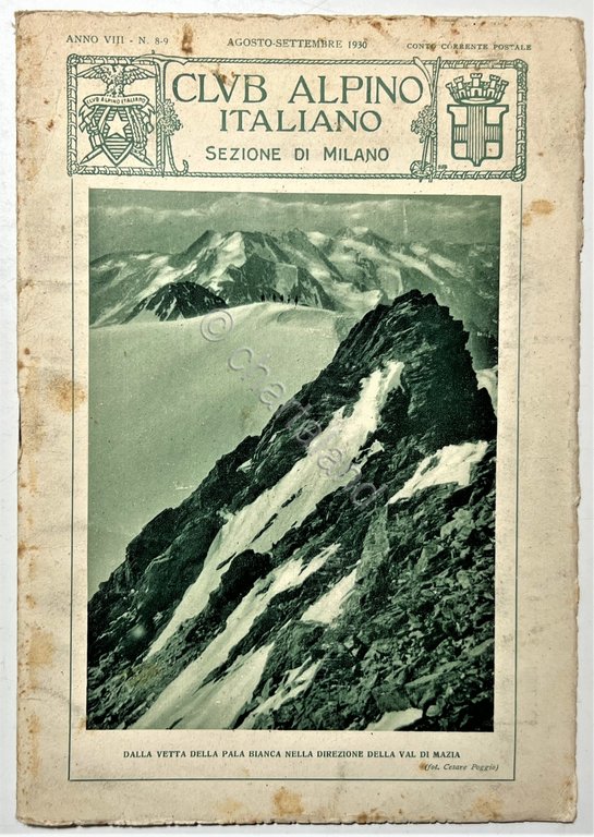 Rivista - Club Alpino Italiano, Sezione Milano N. 8-9 - …