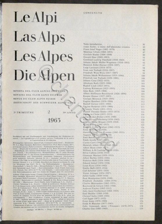 Rivista - Le Alpi - 1863-1963 Centenario del Club Alpino …