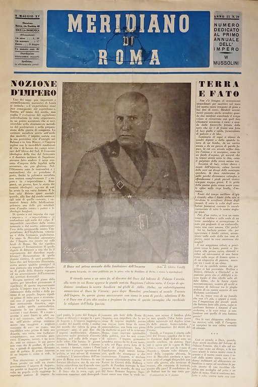 Rivista - Meridiano di Roma n. 19 - 1937 Nozioni d'Impero