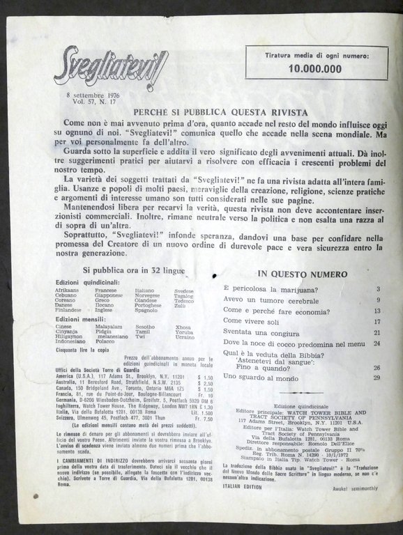 Rivista - Svegliatevi! - Vol. 57 N. 17 - 1976 … | Immagine Gallery 6