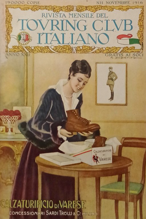 Rivista - Touring Club Italiano N.11 - 1916 Pubblicità Calzaturificio di Varese
