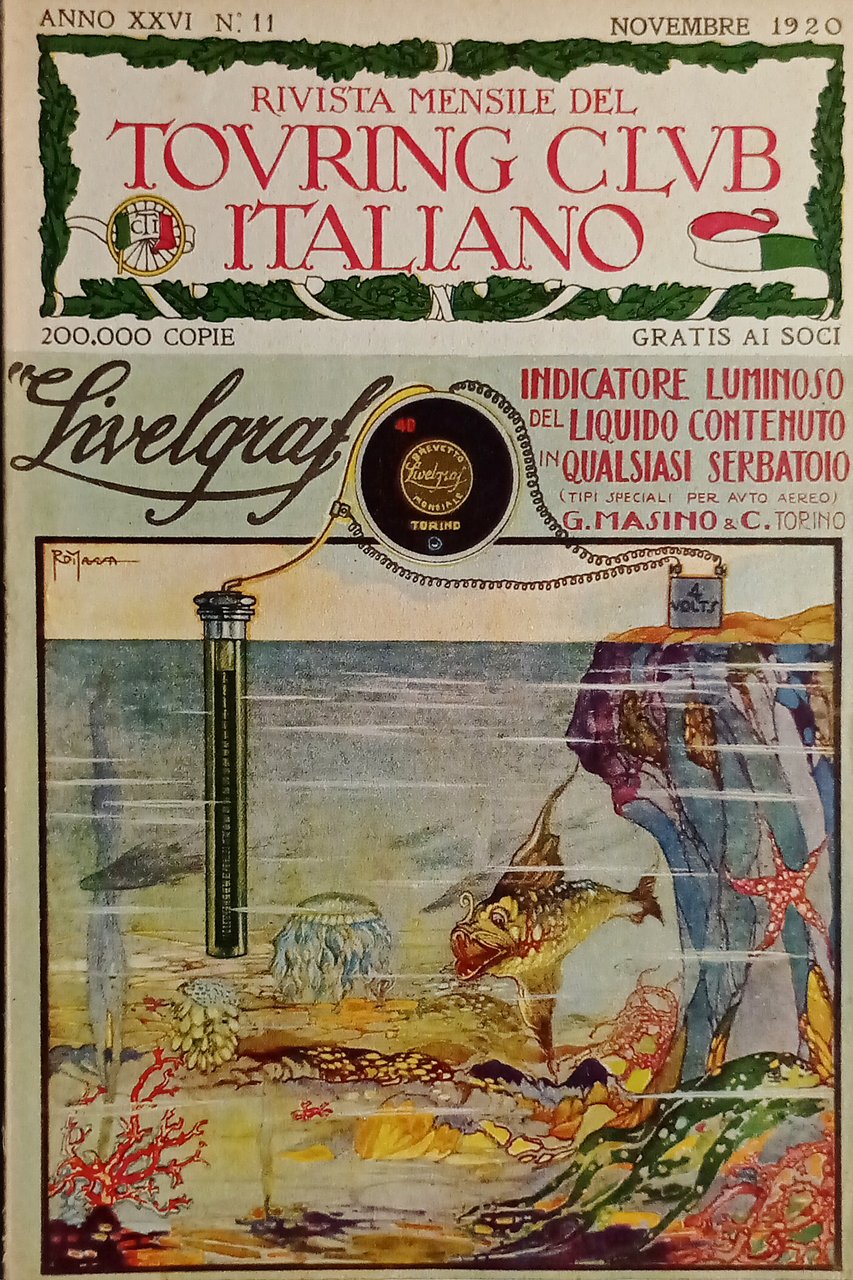 Rivista - Touring Club Italiano N. 11 - 1920 Pubblicità …