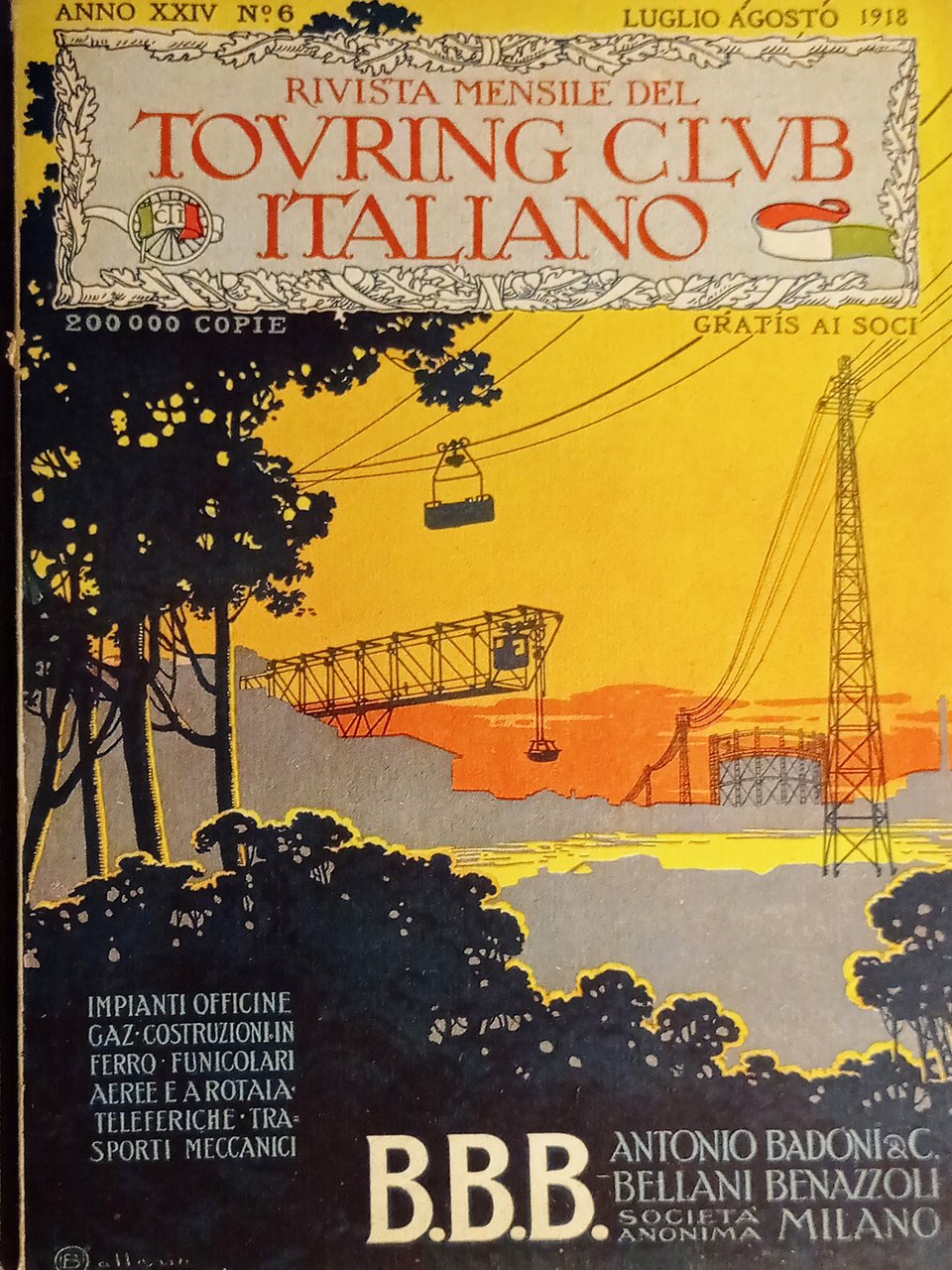 Rivista - Touring Club Italiano N. 6 - 1918 Società … | Immagine principale