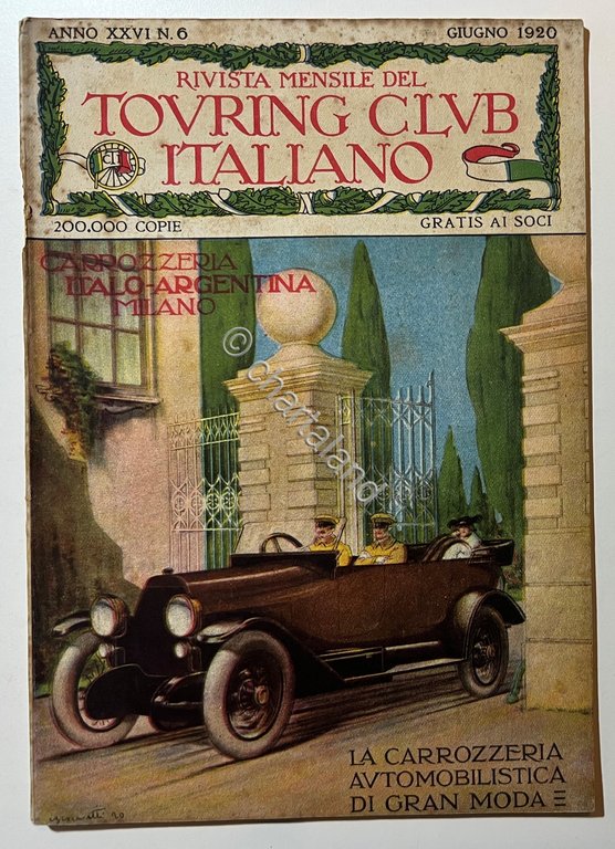 Rivista - Touring Club Italiano N. 6 - 1920 La …