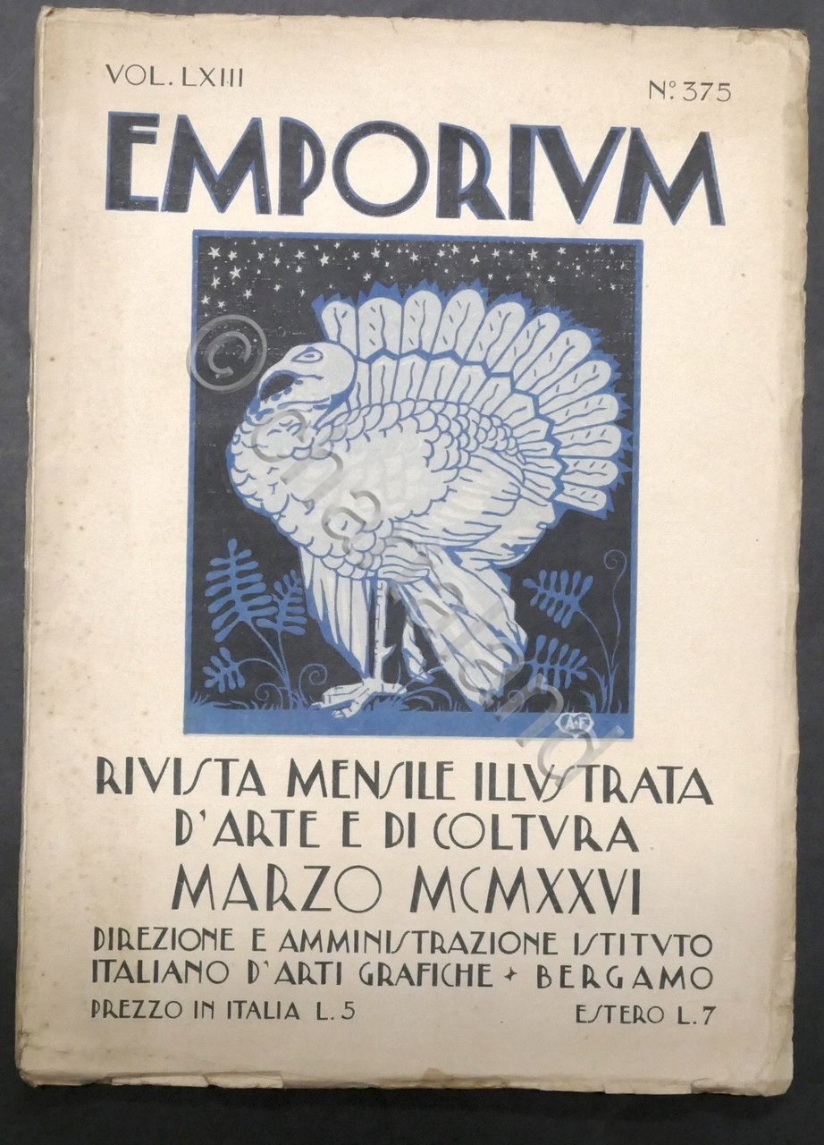 Rivista arte e cultura Emporium N. 375 - Marzo 1926 …