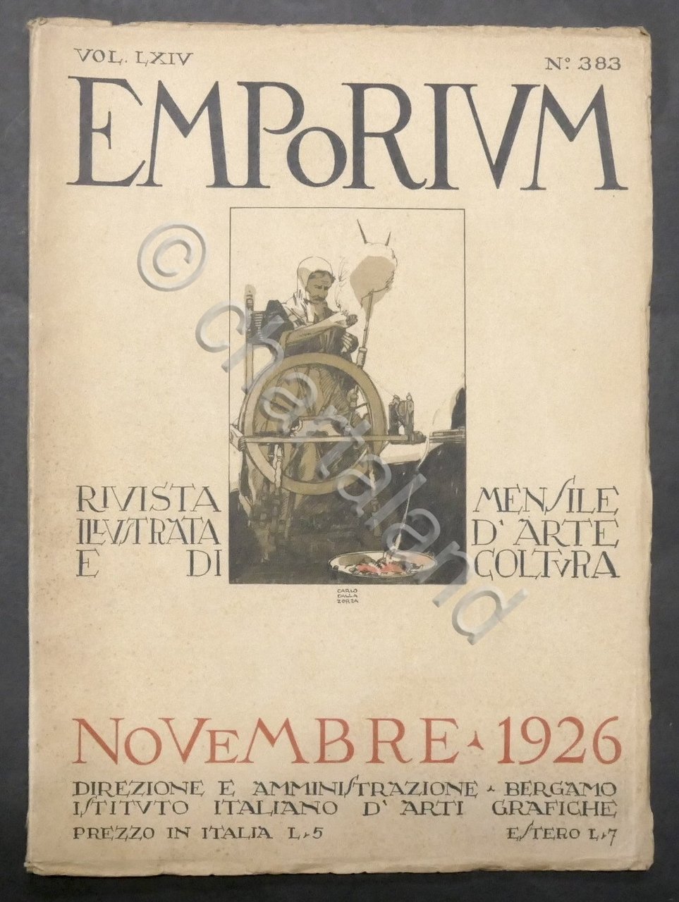 Rivista arte e cultura Emporium N. 383 Novembre 1926 Copertina …