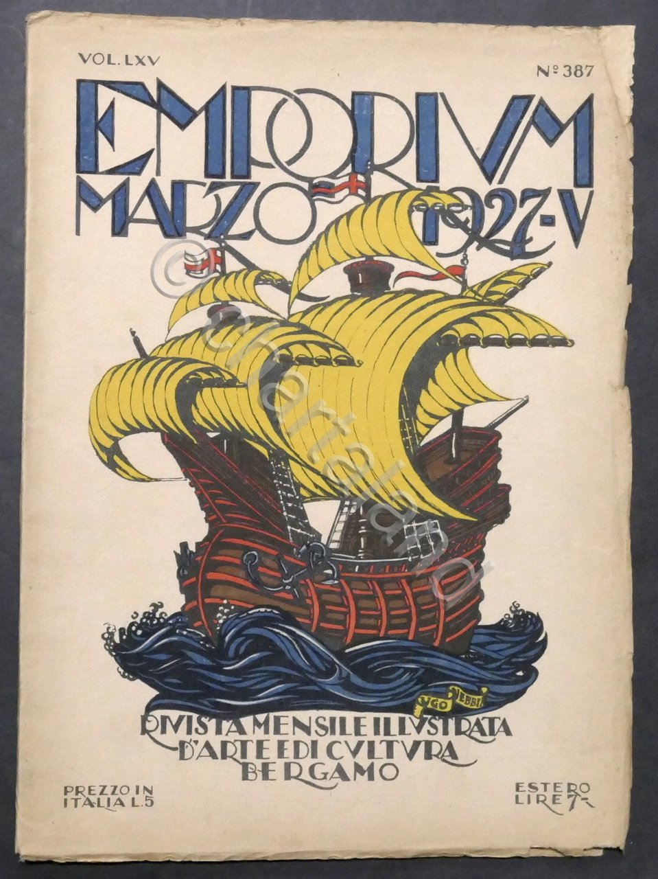 Rivista arte e cultura Emporium N. 387 - Marzo 1927 …