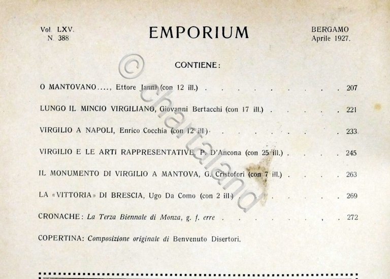 Rivista arte e cultura Emporium N. 388 - Aprile 1927 …
