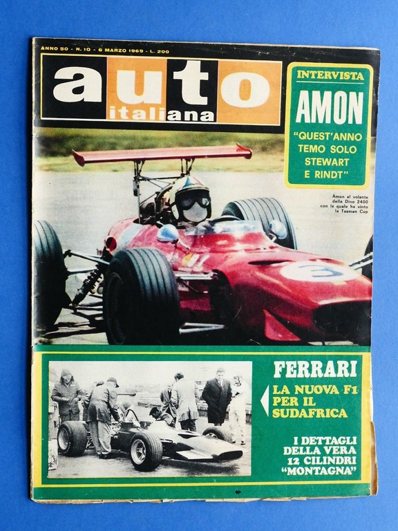 Rivista Automobilismo - Auto Italiana N° 10 - 1969 - Nuova Ferrari F1 - Amon