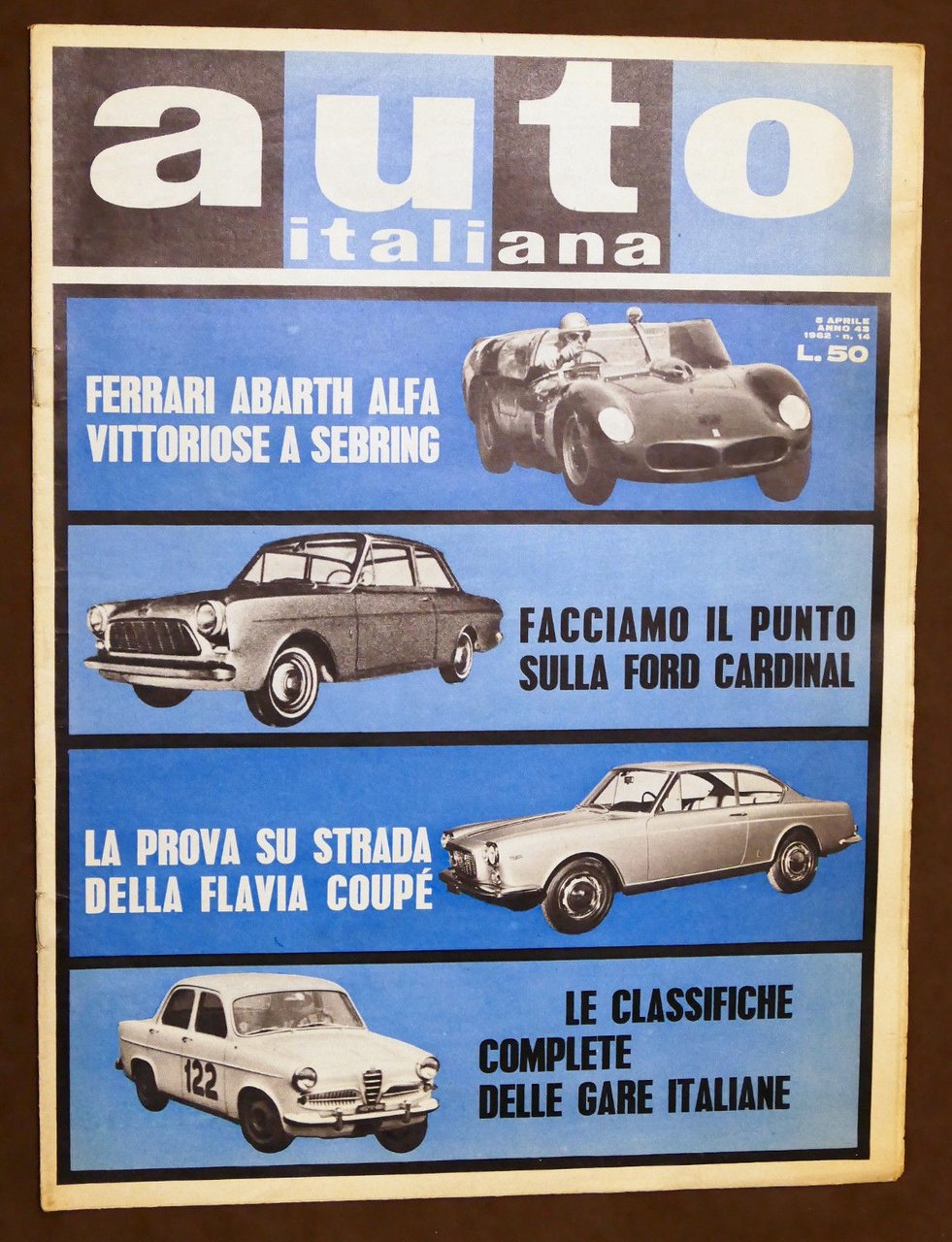 Rivista Automobilismo - Auto Italiana N° 14 - 1962 - … | Immagine principale
