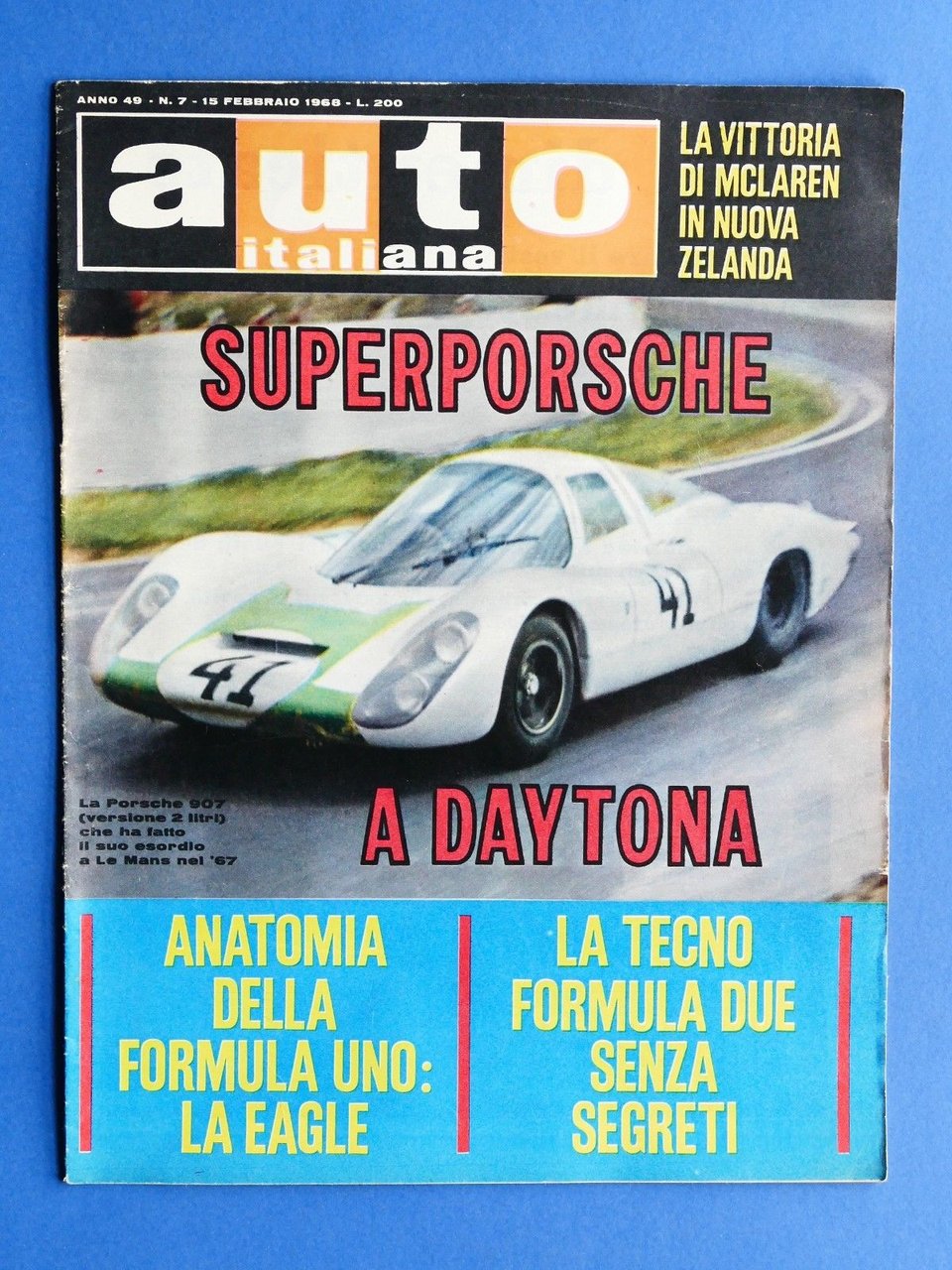Rivista Automobilismo - Auto Italiana N° 7 - 1968 - … | Immagine principale