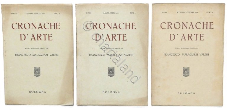Rivista bimestrale Cronache d'Arte - Anno I - 1924 Fascicoli …