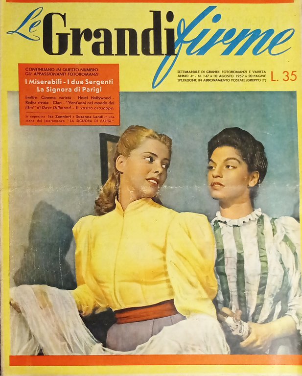 Rivista Fotoromanzi e Varietà - Le Grandi Firme N. 147 - I Miserabili - 1952