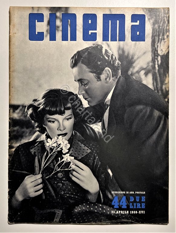 Rivista Cinema N. 44 - 1938 - In copertina K. …