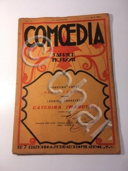 Rivista Comoedia Paolo Ferrari - Caterina Iwanowna - Anno IV 5 Aprile 1922