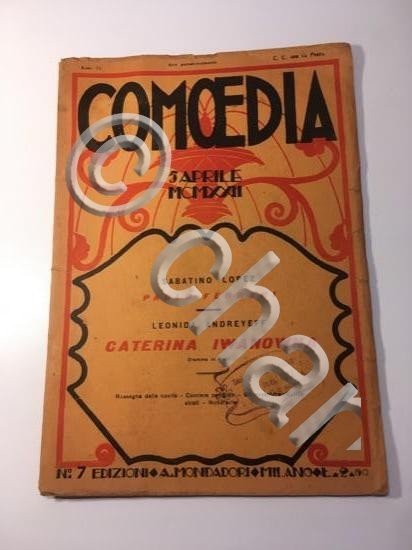 Rivista Comoedia Paolo Ferrari - Caterina Iwanowna - Anno IV …