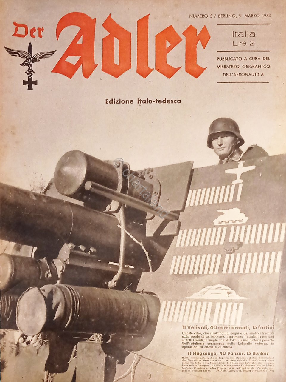 Rivista del Ministero Germanico dell'Aeronautica - Der Adler N. 5 …