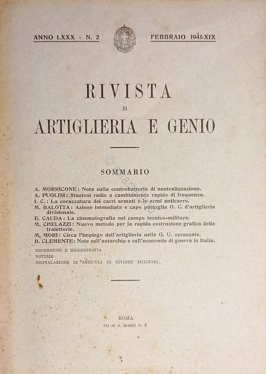 Rivista di Artiglieria e Genio - Anno LXXX - N. …