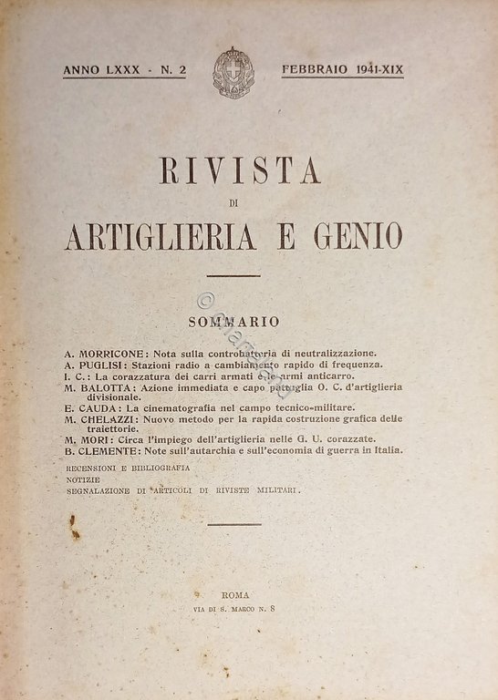 Rivista di Artiglieria e Genio - Anno LXXX - N. …