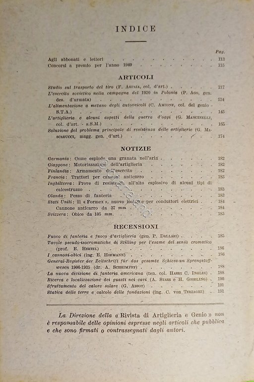 Rivista di Artiglieria e Genio - LXXIX Annata - Fascicolo …