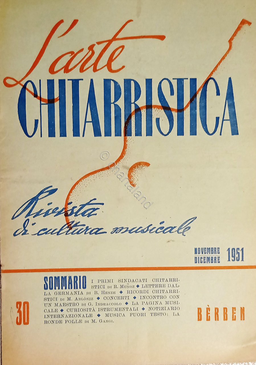 Rivista di Cultura Musicale - L'Arte Chitarristica N. 30 - … | Immagine principale