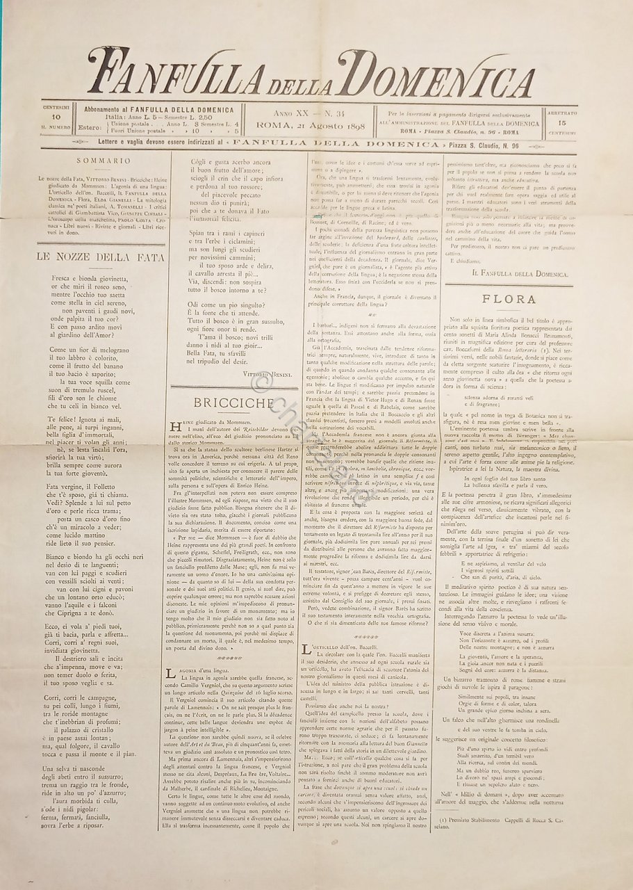 Rivista di politica e letterario - Fanfulla della Domenica N. …