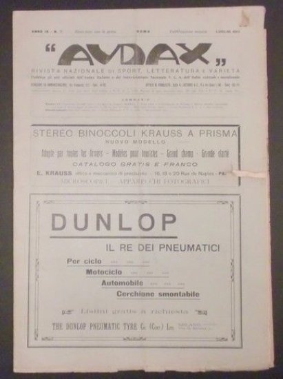 Rivista di Sport e Letteratura Sportiva - Audax - Anno …