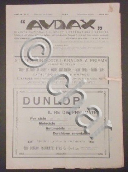 Rivista di Sport e Letteratura Sportiva - Audax - Anno …