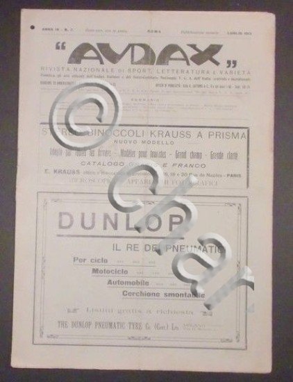 Rivista di Sport e Letteratura Sportiva - Audax - Anno …