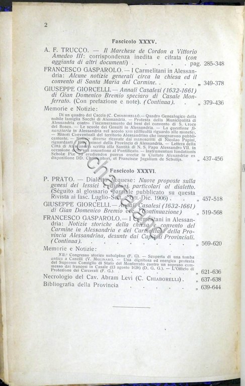 Rivista di Storia Arte Archeologia prov. di Alessandria Anno XVIII …