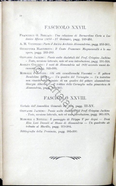 Rivista di Storia Arte Archeologia prov. di Alessandria Anno XXXII …